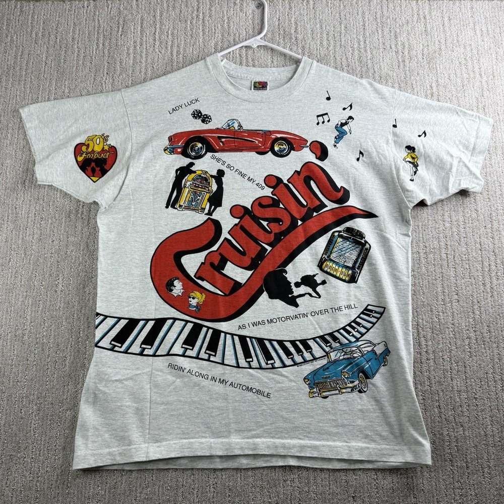 Vintage Cruisin USA AOP T Shirt Men's Size XL Graphic Tee